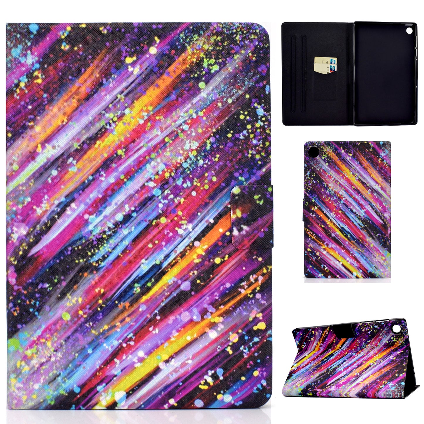 For Huawei MatePad SE 10.4-inch A3 PU Leather Pattern Printing Case Stand Magnetic Tablet Cover with Card Holder
