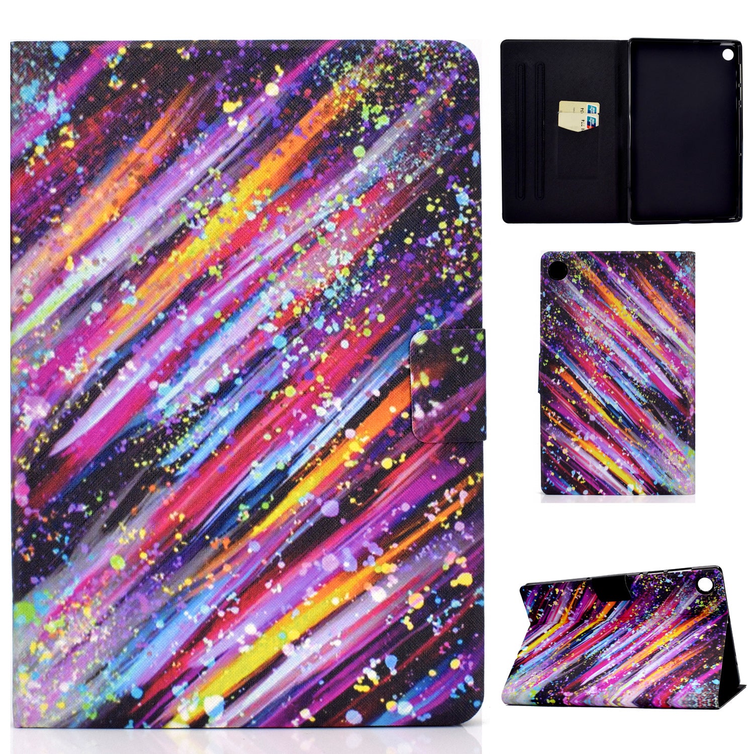 For Huawei MatePad SE 10.4-inch A3 PU Leather Pattern Printing Case Stand Magnetic Tablet Cover with Card Holder