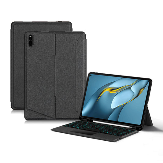 For Huawei MatePad Pro 10.8 (2021) Tablet Stand Leather Cover Case + Detachable Keyboard with Backlight Design