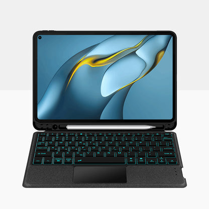 For Huawei MatePad Pro 10.8 (2021) Tablet Stand Leather Cover Case + Detachable Keyboard with Backlight Design