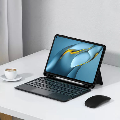 For Huawei MatePad Pro 10.8 (2021) Tablet Stand Leather Cover Case + Detachable Keyboard with Backlight Design
