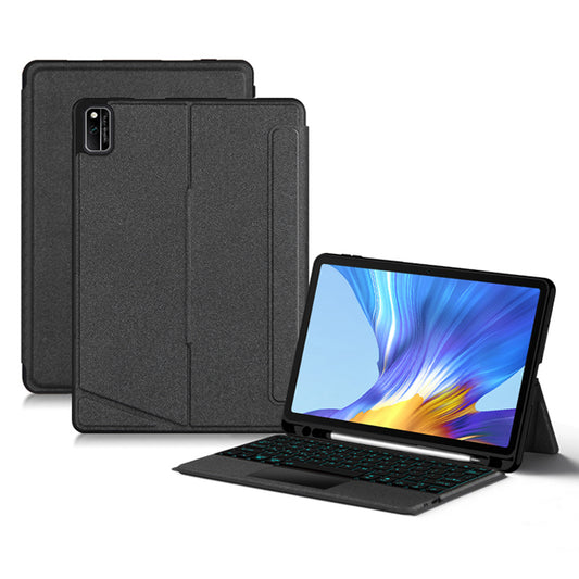 For Honor V6 Cool Backlight Typing Keyboard with Anto-Scratch Leather Tablet Case Detachable Stand Cover