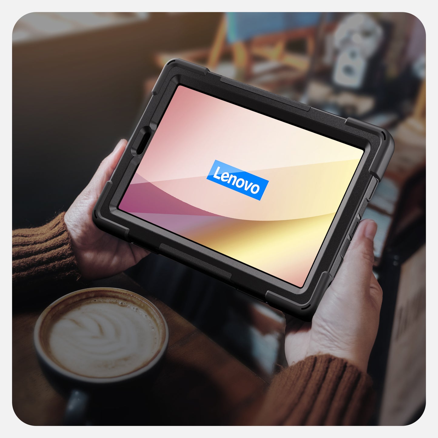 For Lenovo Tab M9 TB-310FU (2023) 360 Degree Rotating Kickstand Case PC Silicone Tablet Cover