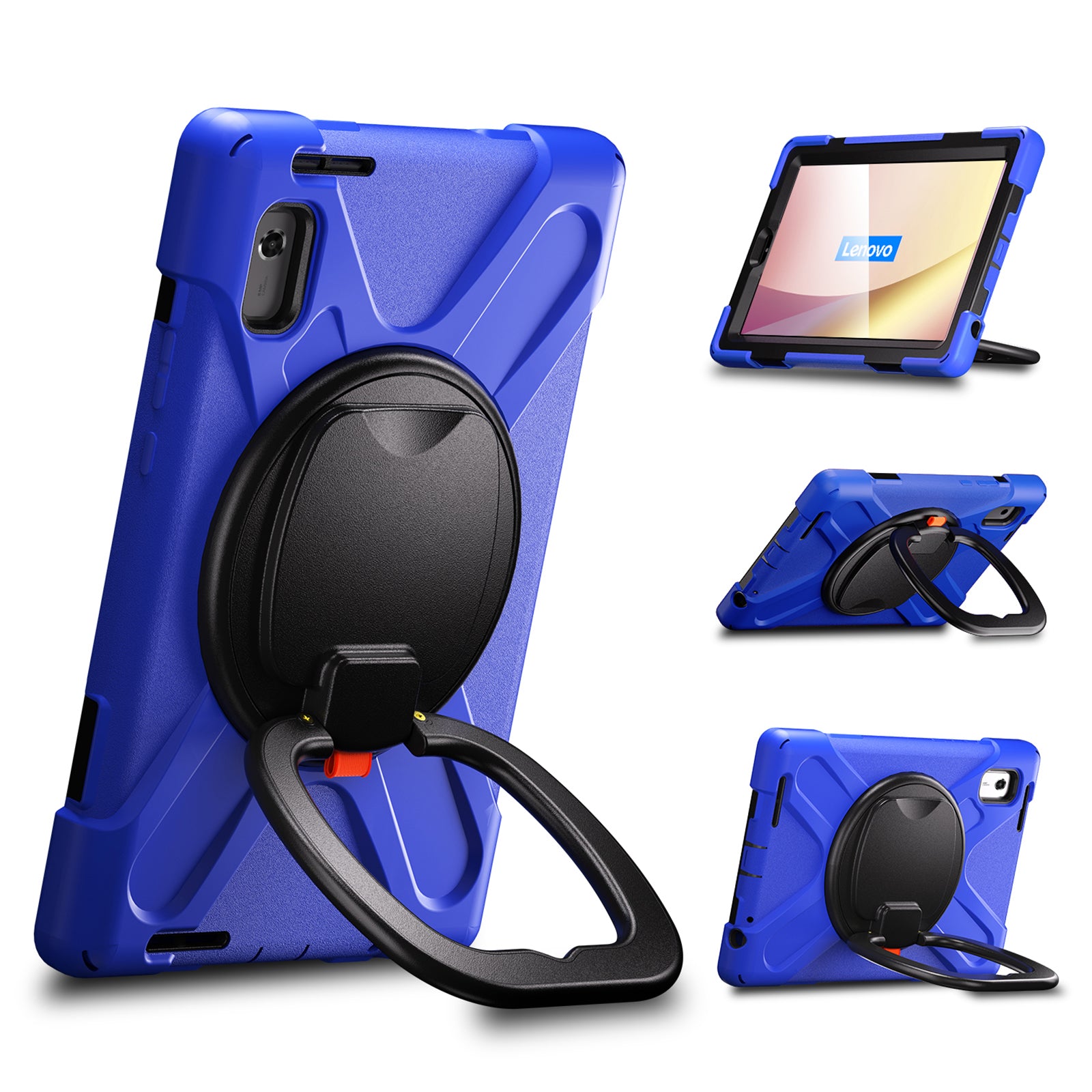 For Lenovo Tab M9 TB-310FU (2023) 360 Degree Rotating Kickstand Case PC Silicone Tablet Cover