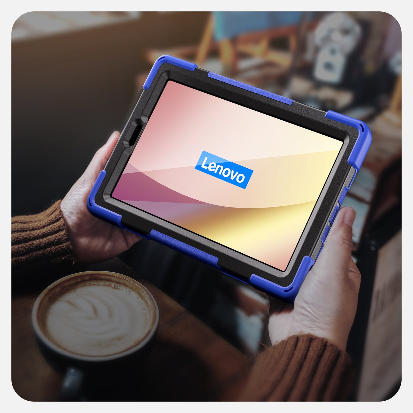 For Lenovo Tab M9 TB-310FU (2023) 360 Degree Rotating Kickstand Case PC Silicone Tablet Cover