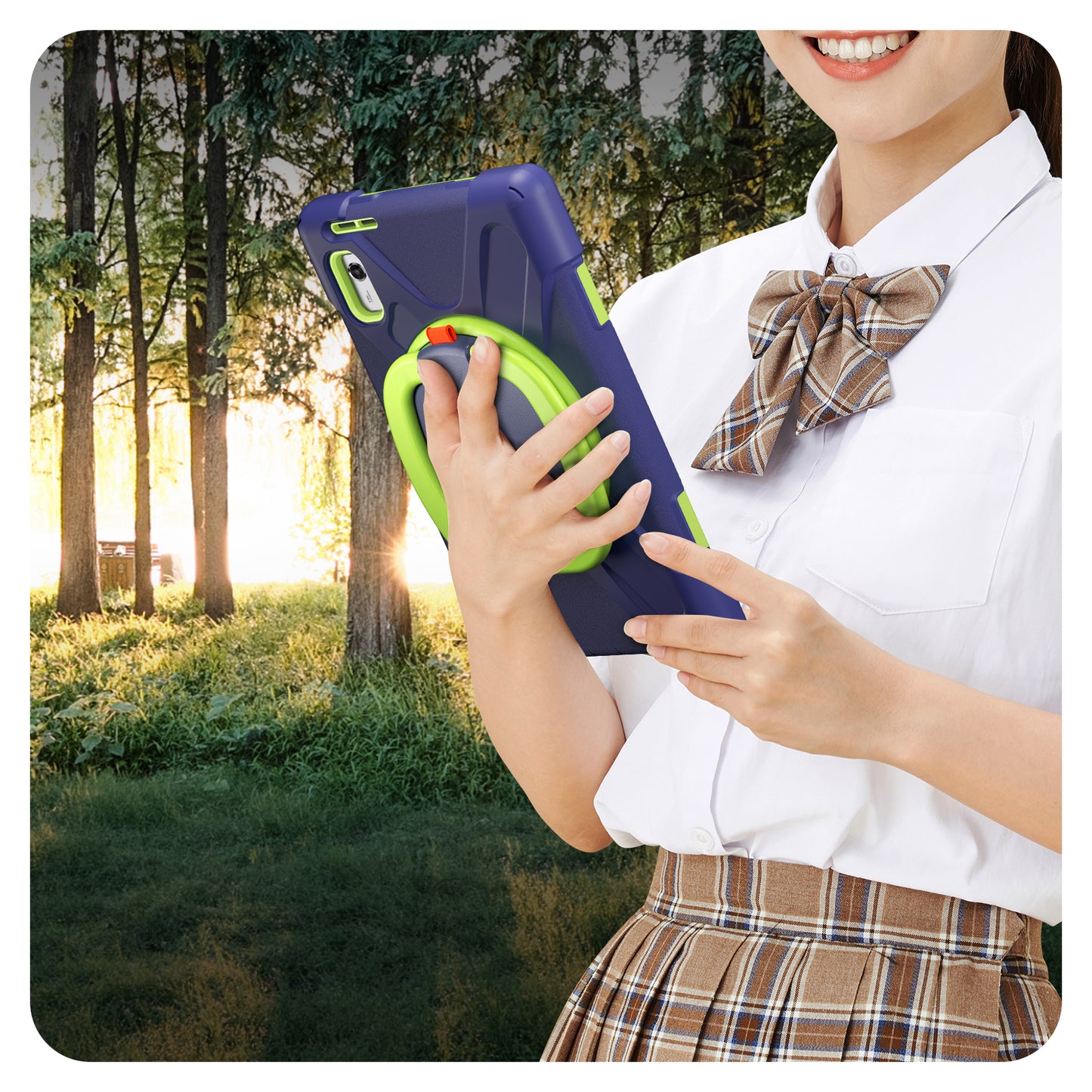 For Lenovo Tab M9 TB-310FU (2023) 360 Degree Rotating Kickstand Case PC Silicone Tablet Cover