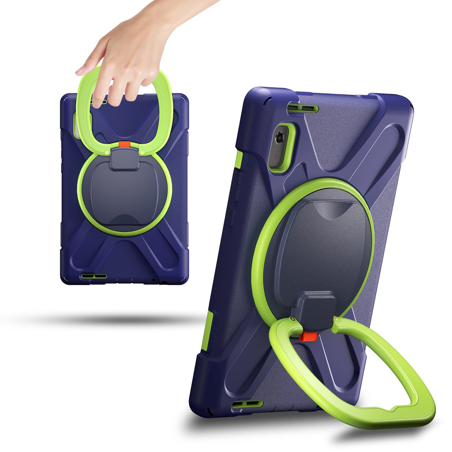 For Lenovo Tab M9 TB-310FU (2023) 360 Degree Rotating Kickstand Case PC Silicone Tablet Cover