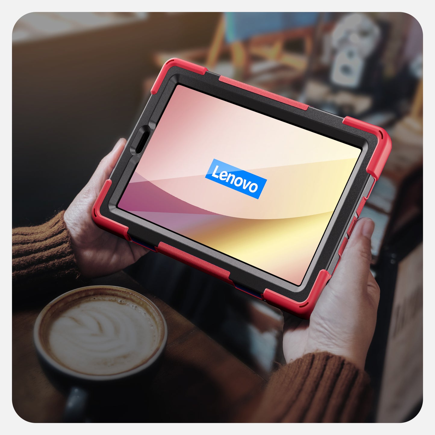 For Lenovo Tab M9 TB-310FU (2023) 360 Degree Rotating Kickstand Case PC Silicone Tablet Cover