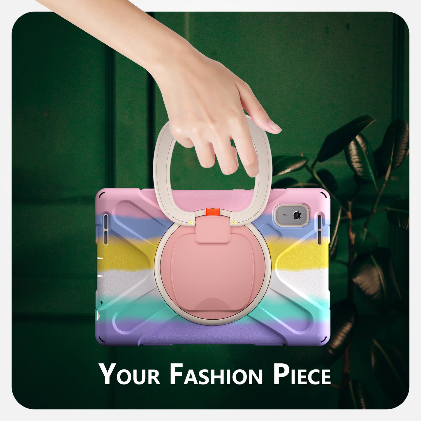 For Lenovo Tab M9 TB-310FU (2023) 360 Degree Rotating Kickstand Case PC Silicone Tablet Cover