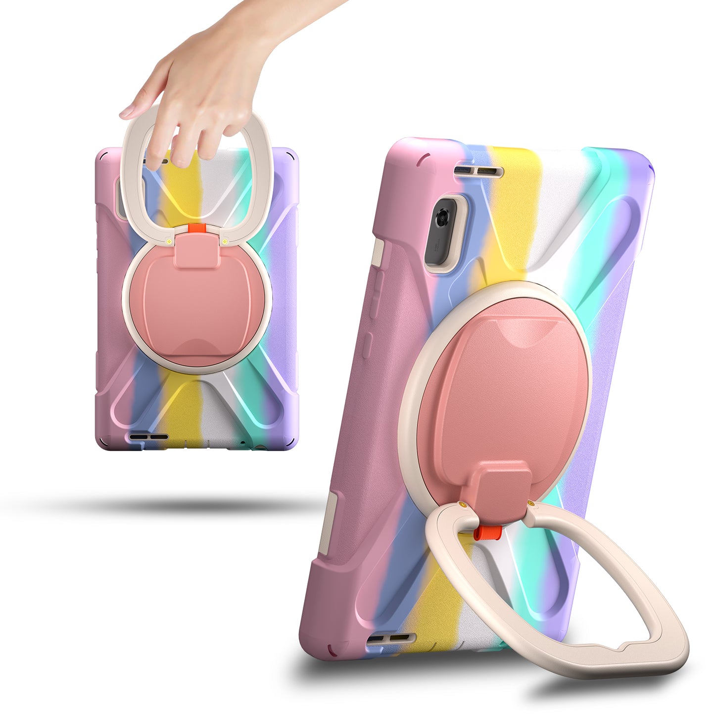 For Lenovo Tab M9 TB-310FU (2023) 360 Degree Rotating Kickstand Case PC Silicone Tablet Cover