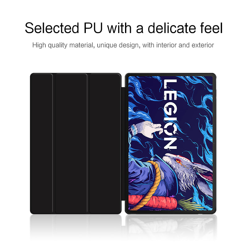 Tablet Case for Lenovo Legion Y900 , PU Leather+PC+TPU Tri-fold Stand Slim Tablet Cover