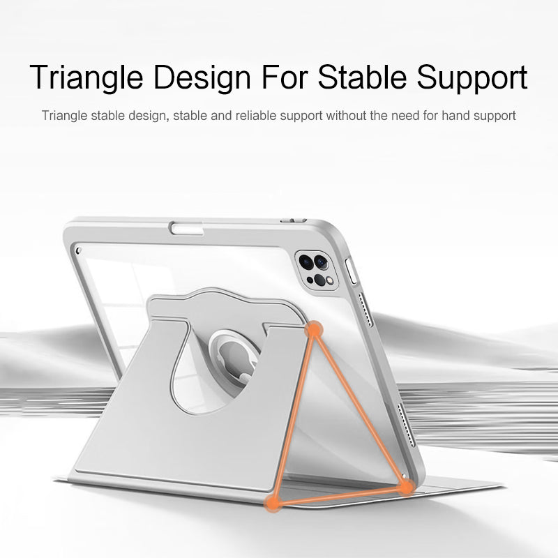 For iPad Air (2020) / (2022) / iPad Pro 11 inch (2020) / (2021) / (2022) PU Leather Cover Rotary Stand Tablet Case with Pen Slot