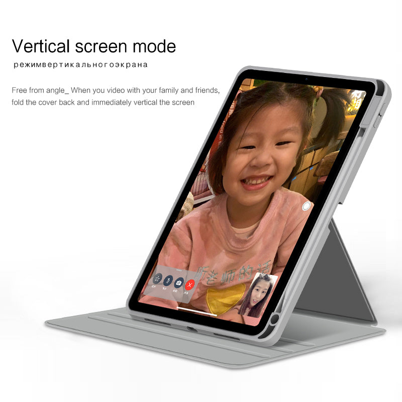 For iPad Air (2020) / (2022) / iPad Pro 11 inch (2020) / (2021) / (2022) PU Leather Cover Rotary Stand Tablet Case with Pen Slot