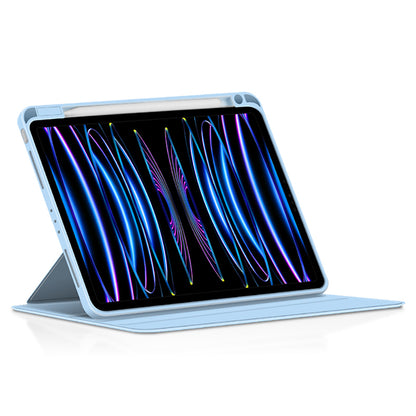 For iPad Air (2020) / (2022) / iPad Pro 11 inch (2020) / (2021) / (2022) PU Leather Cover Rotary Stand Tablet Case with Pen Slot