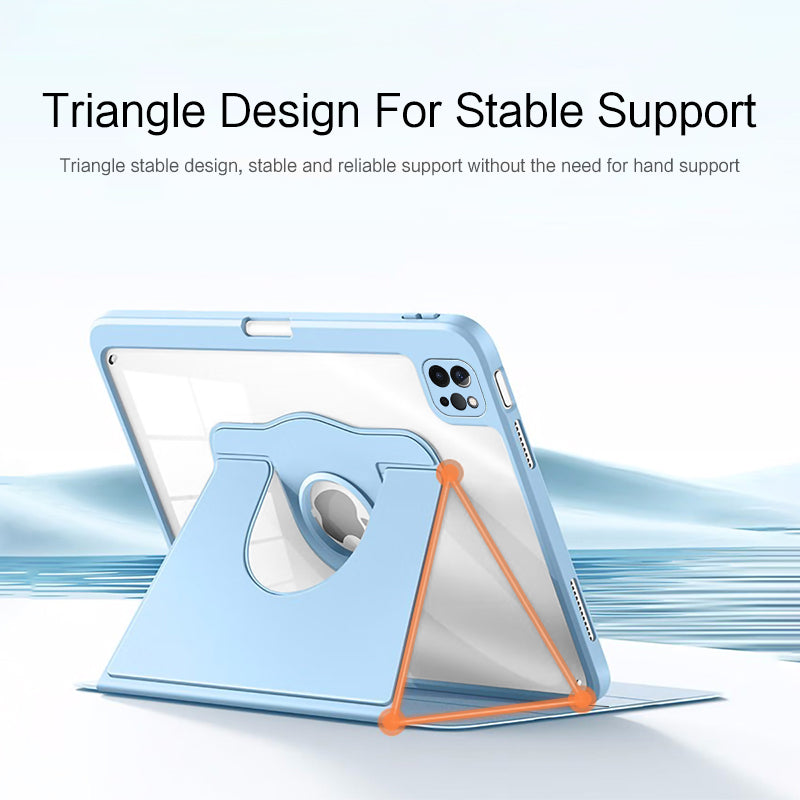 For iPad Air (2020) / (2022) / iPad Pro 11 inch (2020) / (2021) / (2022) PU Leather Cover Rotary Stand Tablet Case with Pen Slot