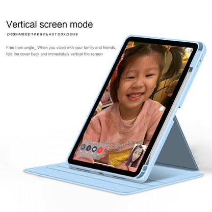 For iPad Air (2020) / (2022) / iPad Pro 11 inch (2020) / (2021) / (2022) PU Leather Cover Rotary Stand Tablet Case with Pen Slot
