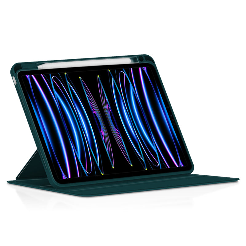 For iPad Air (2020) / (2022) / iPad Pro 11 inch (2020) / (2021) / (2022) PU Leather Cover Rotary Stand Tablet Case with Pen Slot