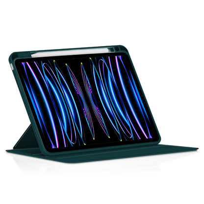 For iPad Air (2020) / (2022) / iPad Pro 11 inch (2020) / (2021) / (2022) PU Leather Cover Rotary Stand Tablet Case with Pen Slot