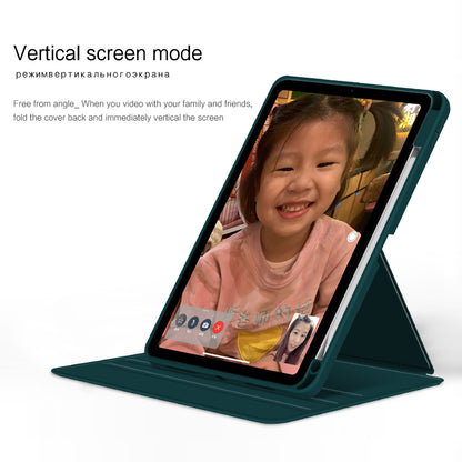 For iPad Air (2020) / (2022) / iPad Pro 11 inch (2020) / (2021) / (2022) PU Leather Cover Rotary Stand Tablet Case with Pen Slot