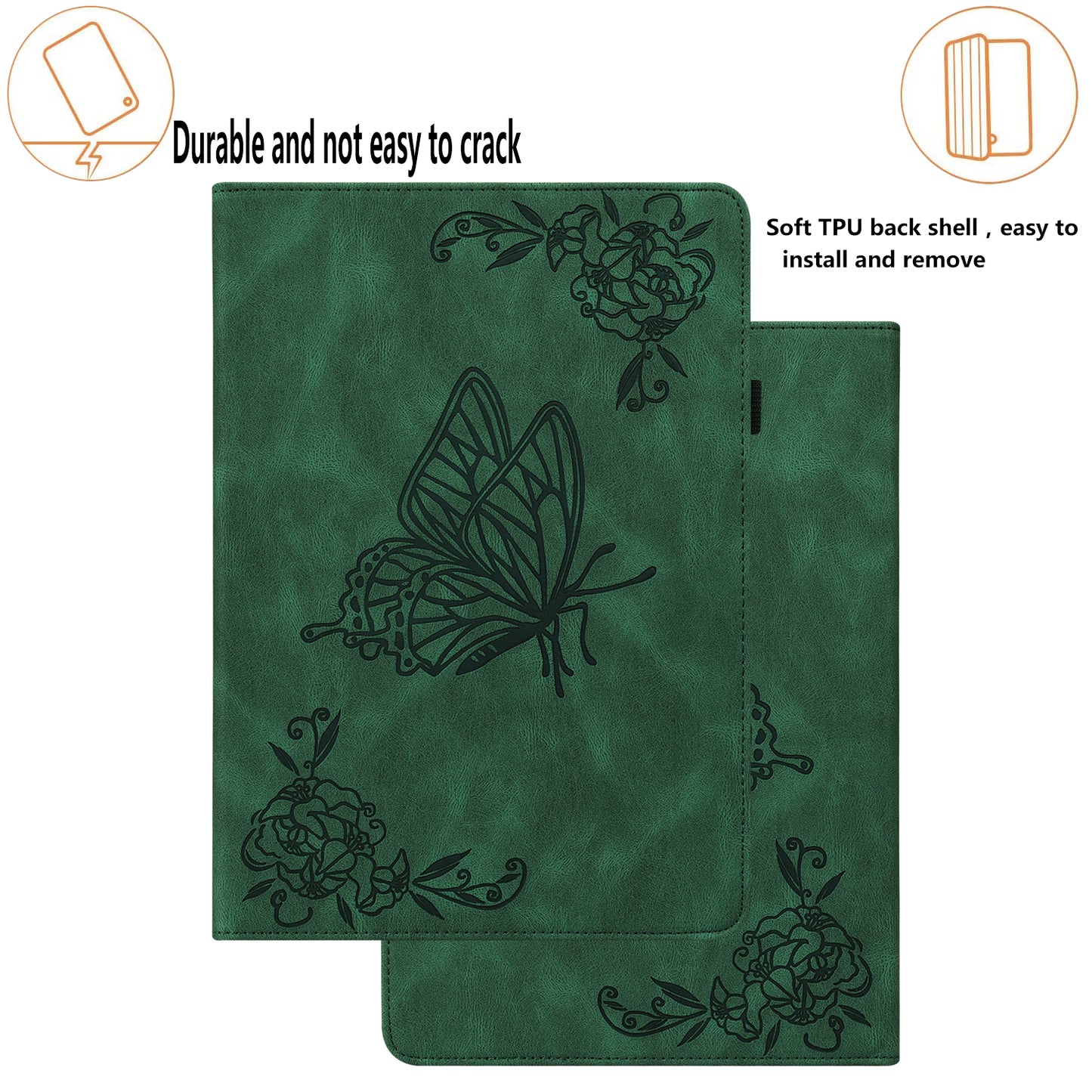 Tablet Case for Xiaomi Pad 6 Auto Wake and Sleep Stand Leather Imprinted Butterfly Flower Card Holder Cover