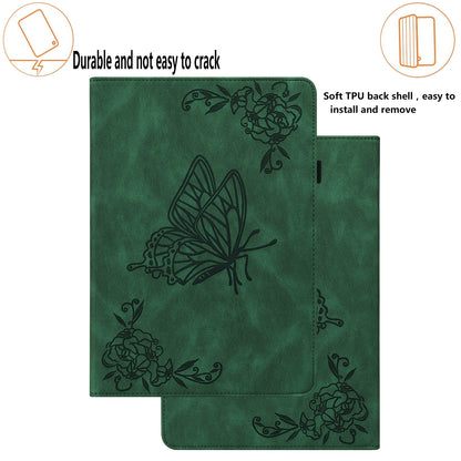 Tablet Case for Xiaomi Pad 6 Auto Wake and Sleep Stand Leather Imprinted Butterfly Flower Card Holder Cover