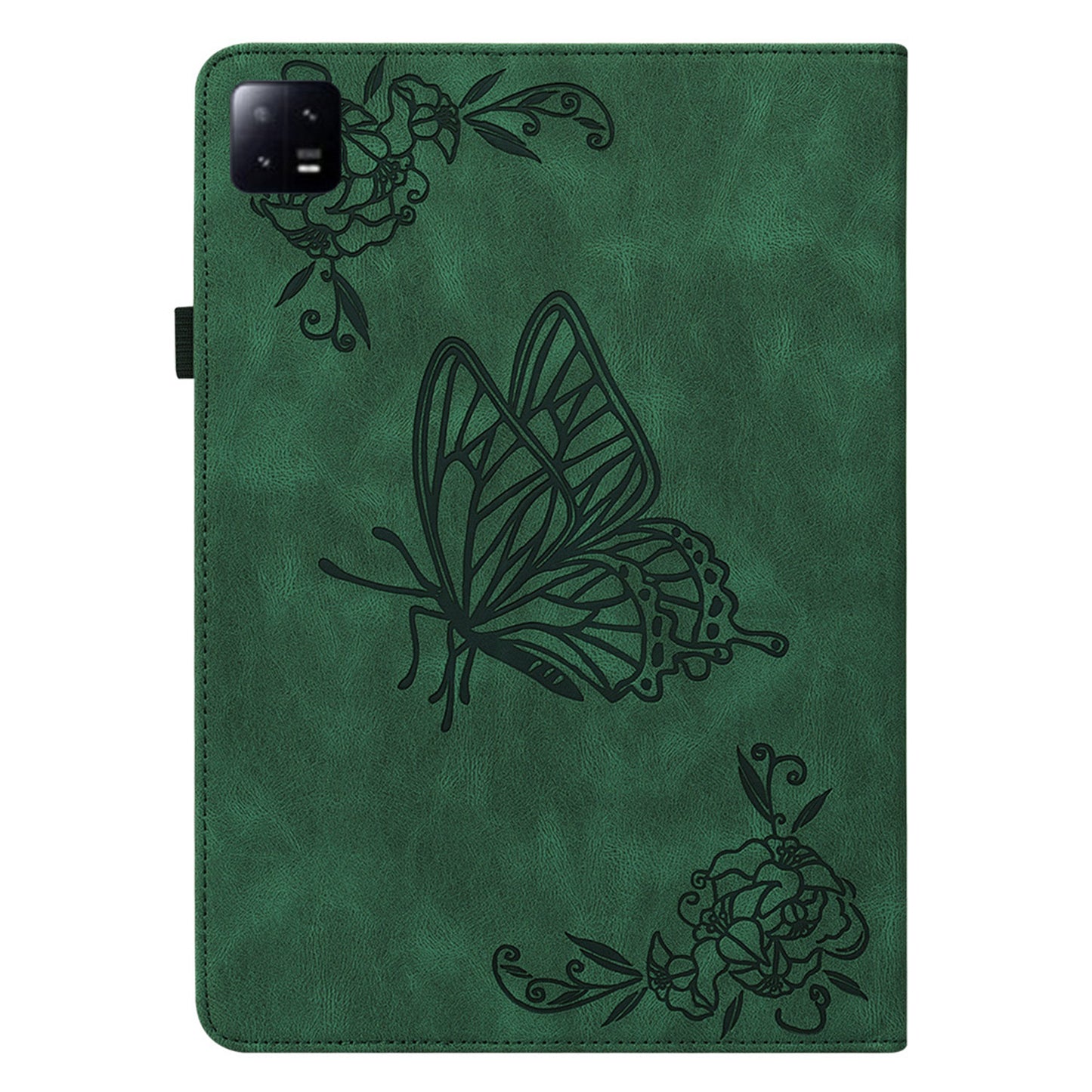 Tablet Case for Xiaomi Pad 6 Auto Wake and Sleep Stand Leather Imprinted Butterfly Flower Card Holder Cover
