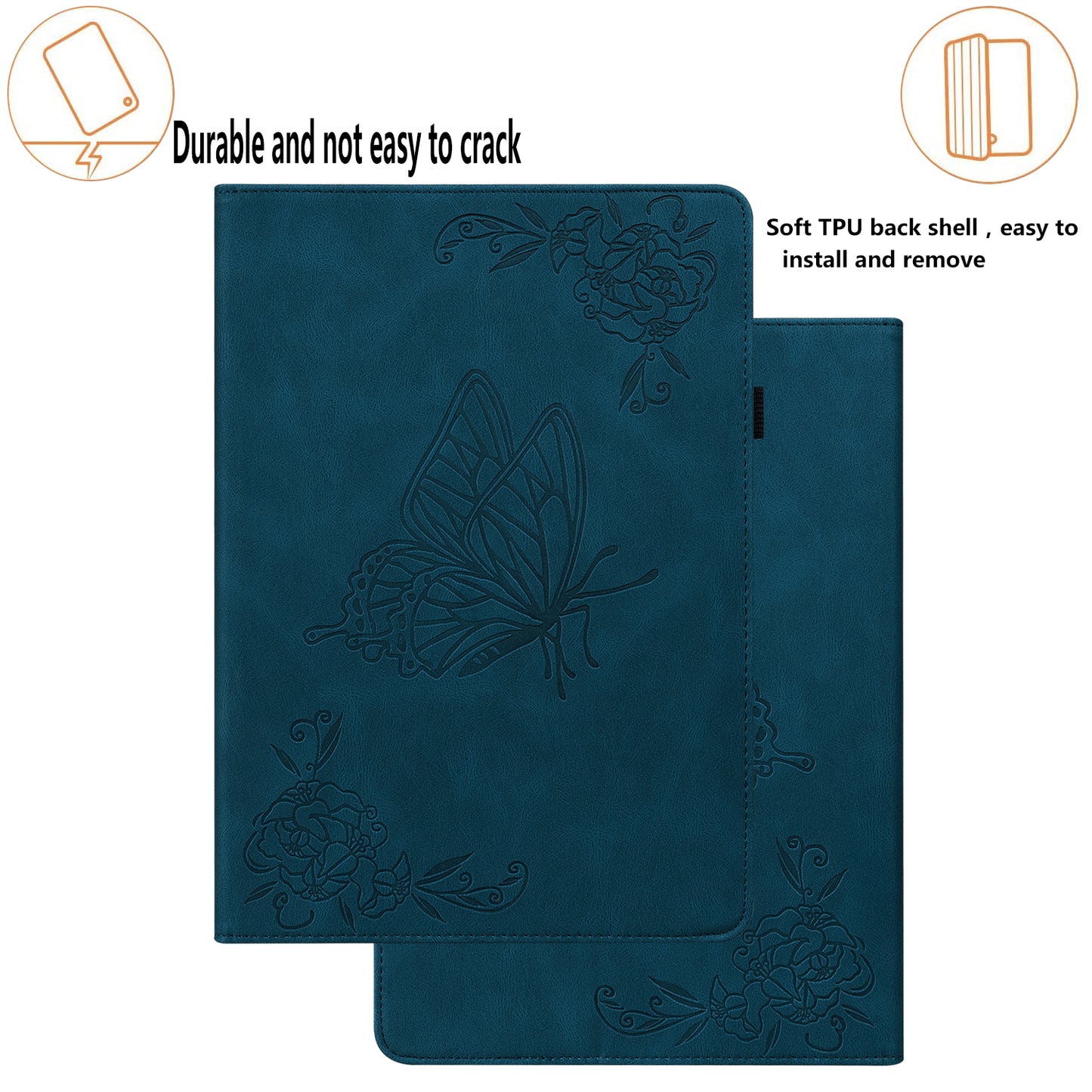 Tablet Case for Xiaomi Pad 6 Auto Wake and Sleep Stand Leather Imprinted Butterfly Flower Card Holder Cover