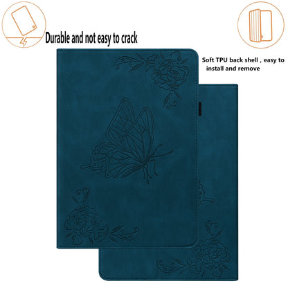 Tablet Case for Xiaomi Pad 6 Auto Wake and Sleep Stand Leather Imprinted Butterfly Flower Card Holder Cover