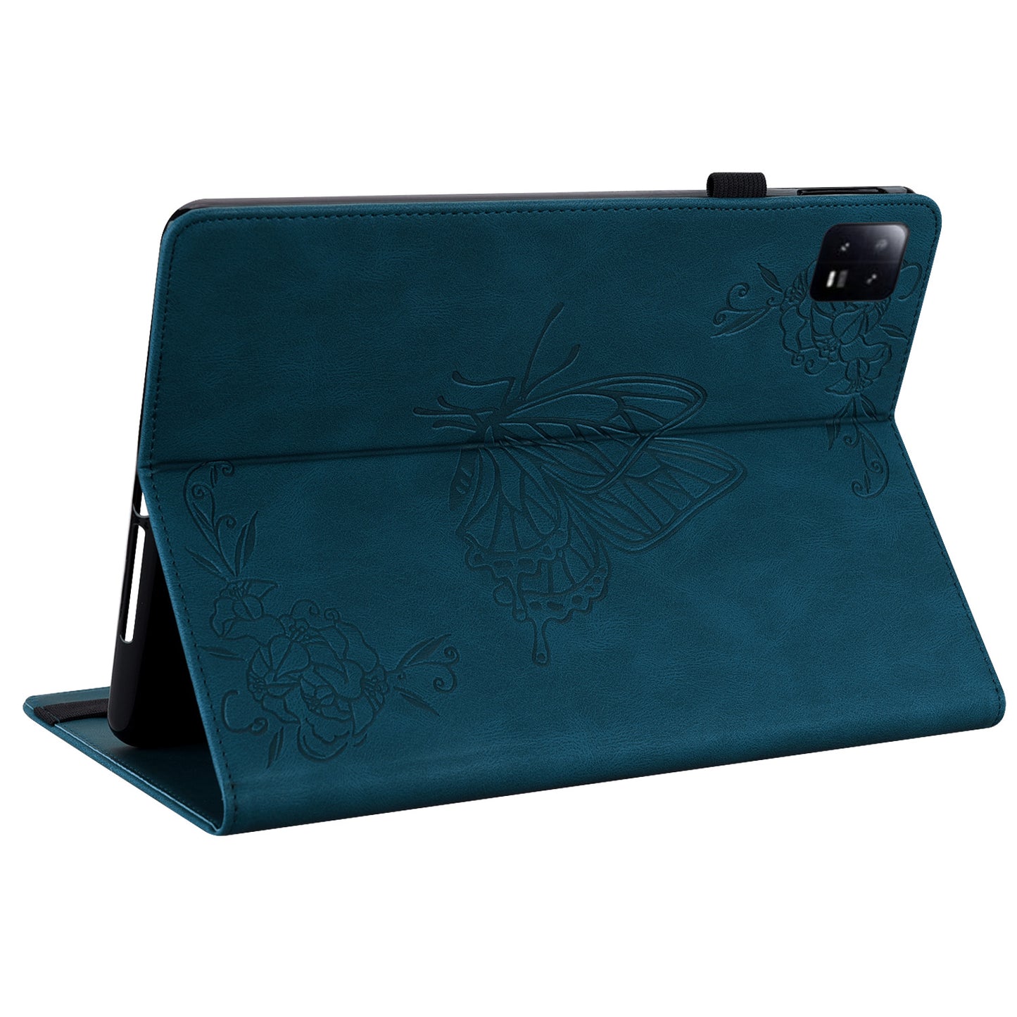 Tablet Case for Xiaomi Pad 6 Auto Wake and Sleep Stand Leather Imprinted Butterfly Flower Card Holder Cover