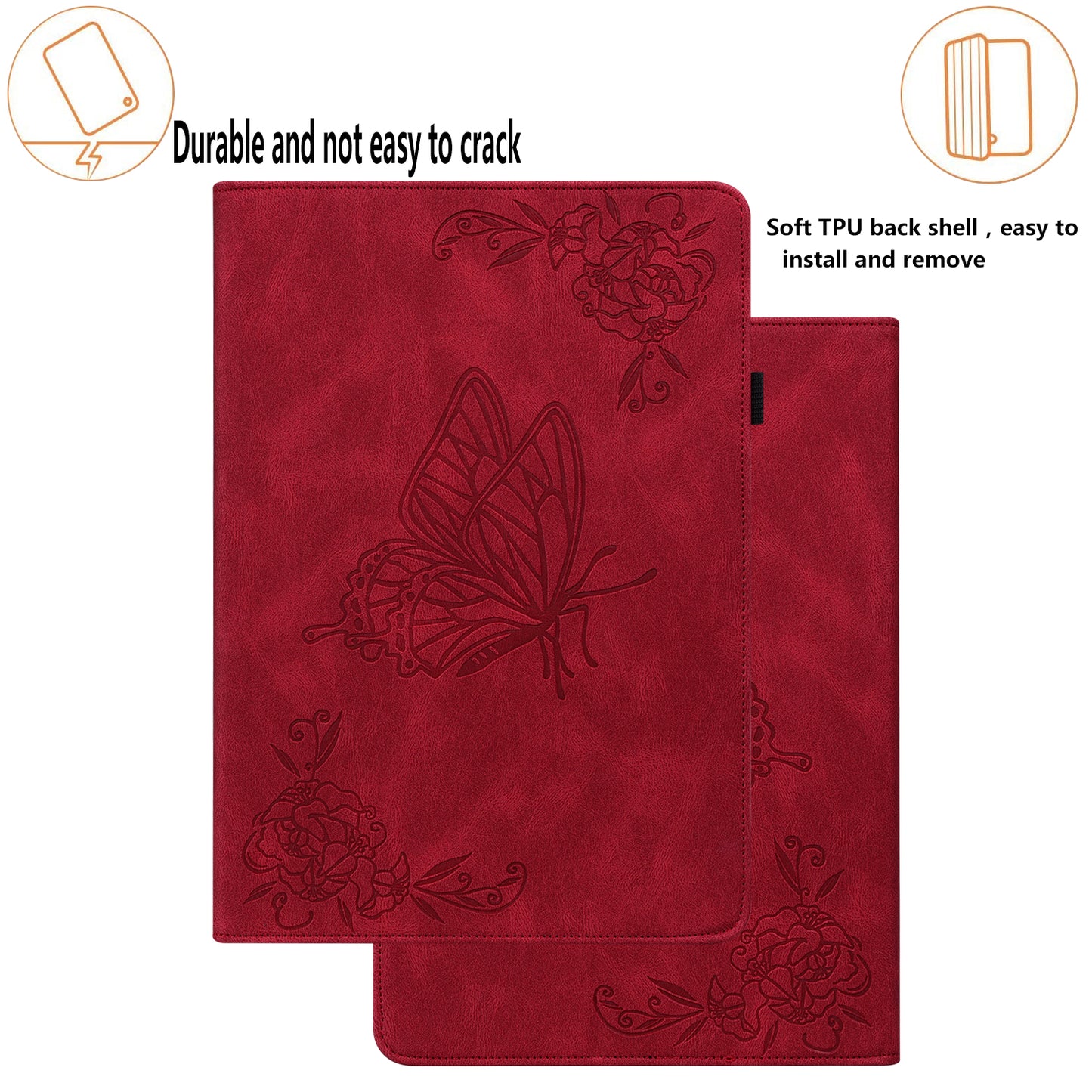 Tablet Case for Xiaomi Pad 6 Auto Wake and Sleep Stand Leather Imprinted Butterfly Flower Card Holder Cover