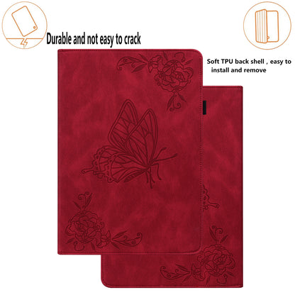 Tablet Case for Xiaomi Pad 6 Auto Wake and Sleep Stand Leather Imprinted Butterfly Flower Card Holder Cover