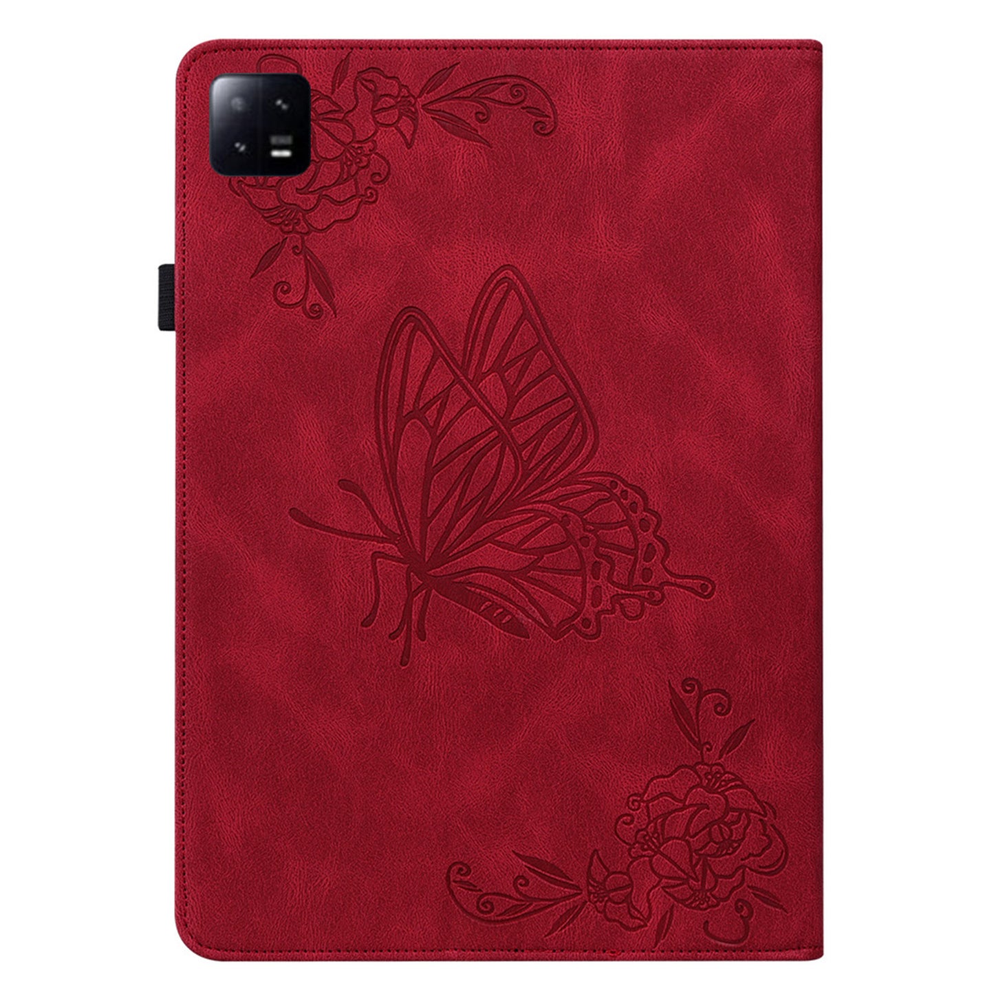 Tablet Case for Xiaomi Pad 6 Auto Wake and Sleep Stand Leather Imprinted Butterfly Flower Card Holder Cover