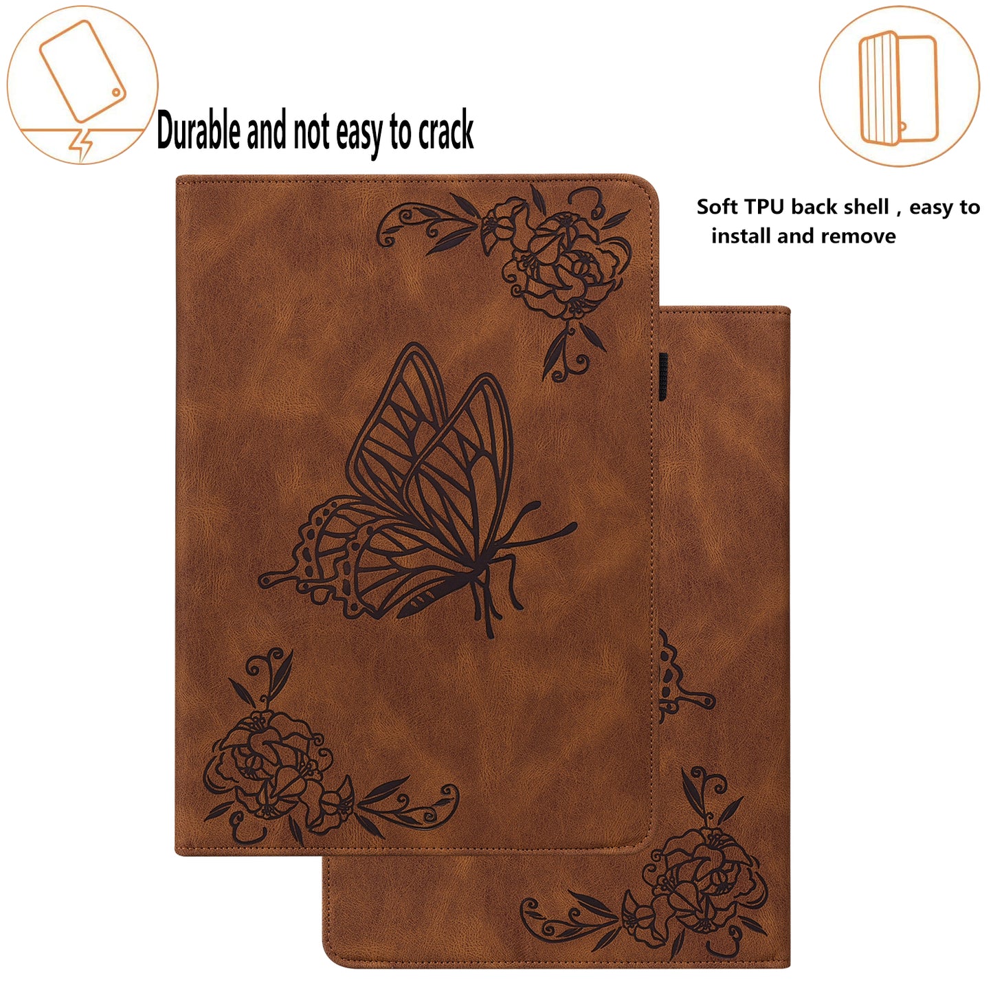 Tablet Case for Xiaomi Pad 6 Auto Wake and Sleep Stand Leather Imprinted Butterfly Flower Card Holder Cover