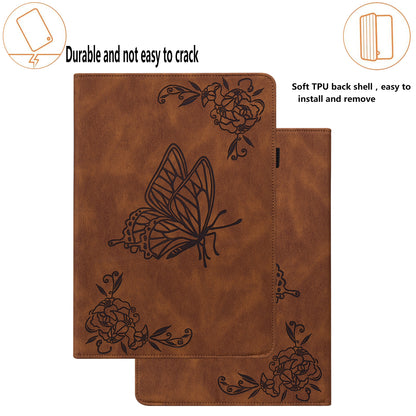 Tablet Case for Xiaomi Pad 6 Auto Wake and Sleep Stand Leather Imprinted Butterfly Flower Card Holder Cover