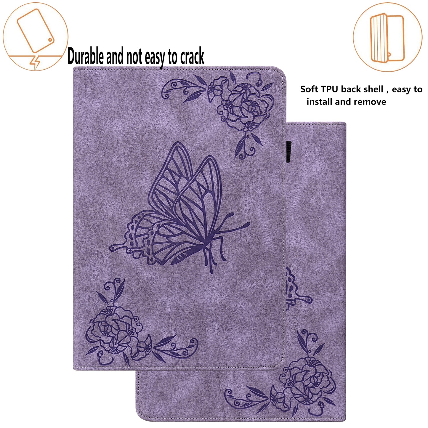 Tablet Case for Xiaomi Pad 6 Auto Wake and Sleep Stand Leather Imprinted Butterfly Flower Card Holder Cover