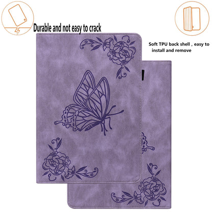 Tablet Case for Xiaomi Pad 6 Auto Wake and Sleep Stand Leather Imprinted Butterfly Flower Card Holder Cover