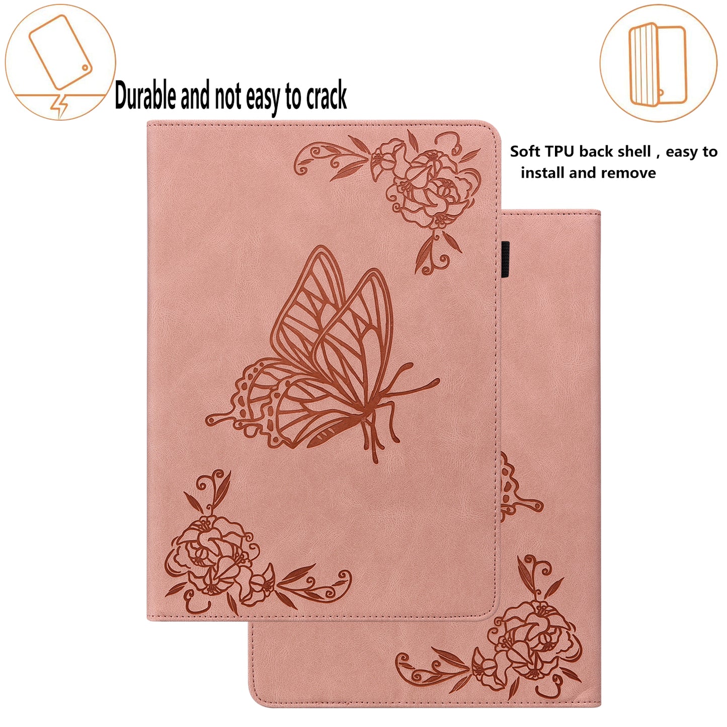 Tablet Case for Xiaomi Pad 6 Auto Wake and Sleep Stand Leather Imprinted Butterfly Flower Card Holder Cover