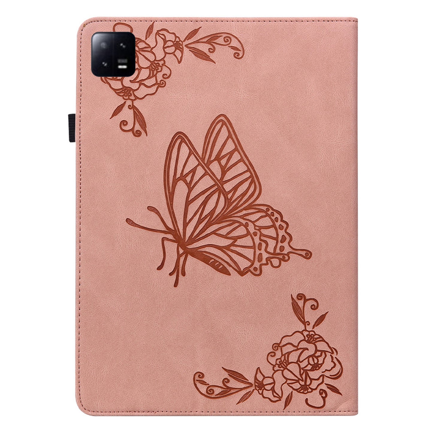 Tablet Case for Xiaomi Pad 6 Auto Wake and Sleep Stand Leather Imprinted Butterfly Flower Card Holder Cover