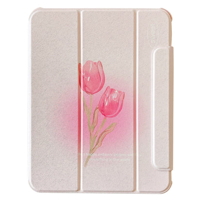 For iPad 10.9 (2022) Detachable Tablet Case PU Leather Pattern Printing Stand Smart Cover with Pen Holder