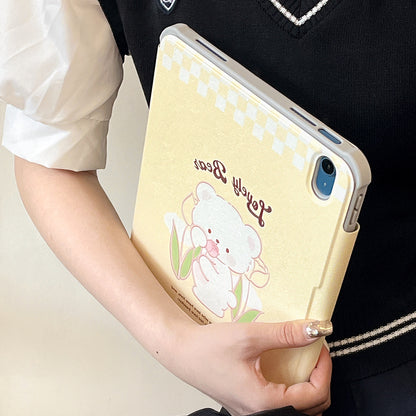 For iPad 10.9 (2022) Detachable Tablet Case PU Leather Pattern Printing Stand Smart Cover with Pen Holder