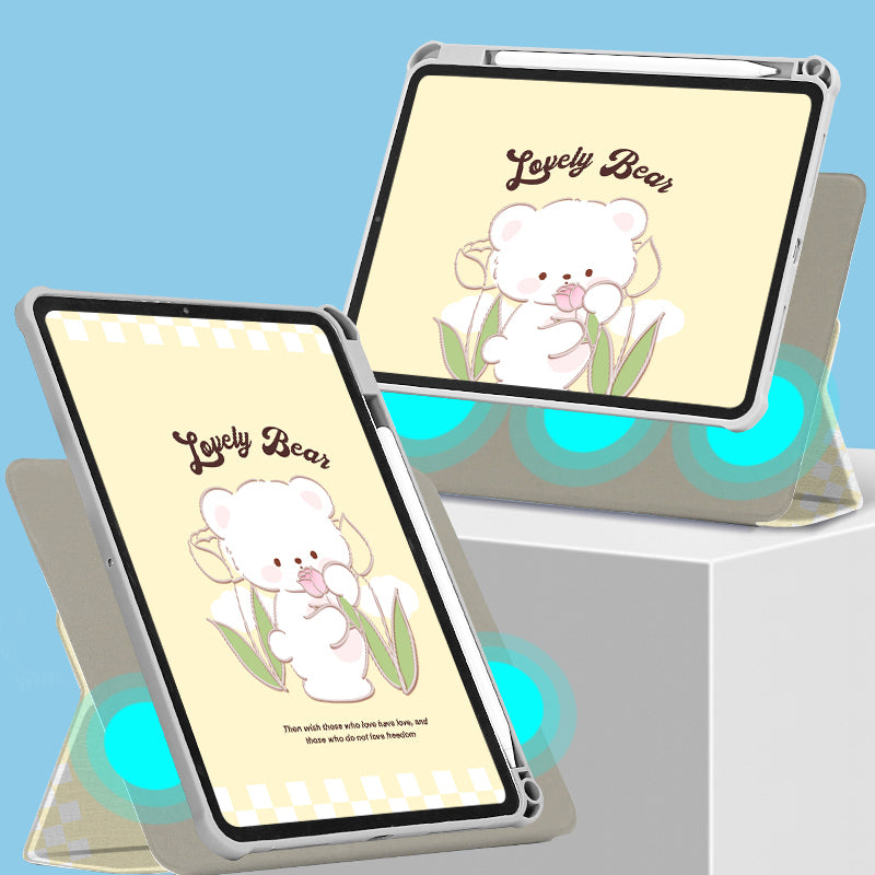 For iPad 10.9 (2022) Detachable Tablet Case PU Leather Pattern Printing Stand Smart Cover with Pen Holder
