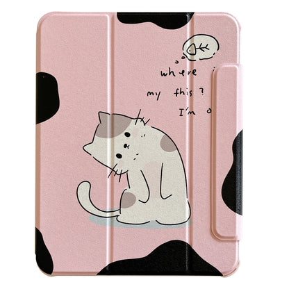 For iPad 10.9 (2022) Detachable Tablet Case PU Leather Pattern Printing Stand Smart Cover with Pen Holder