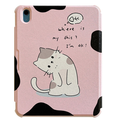 For iPad 10.9 (2022) Detachable Tablet Case PU Leather Pattern Printing Stand Smart Cover with Pen Holder