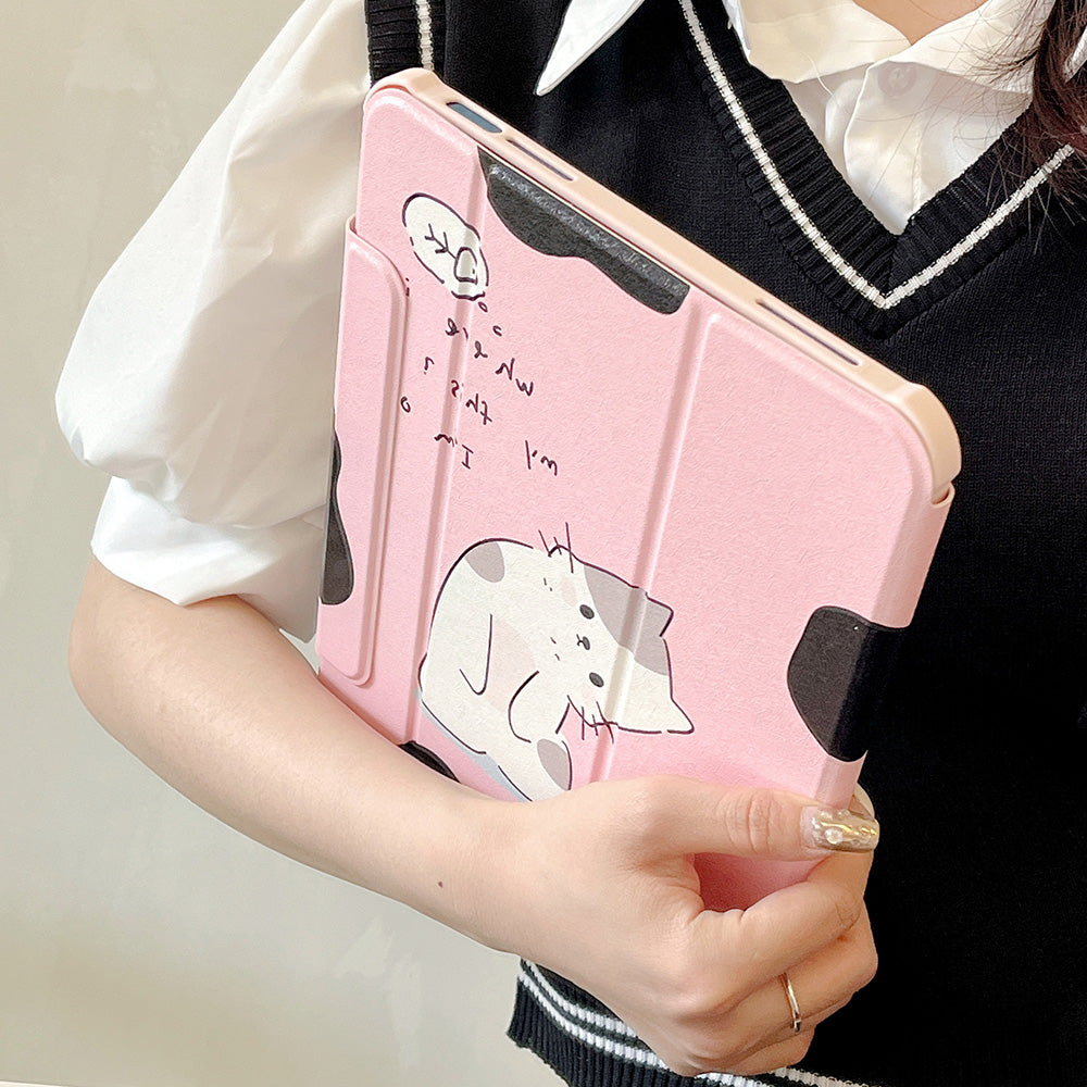 For iPad 10.9 (2022) Detachable Tablet Case PU Leather Pattern Printing Stand Smart Cover with Pen Holder