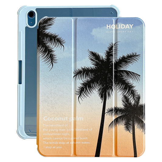 For iPad 10.9 (2022) Rotating Trifold Stand Tablet Case PU Leather Pattern Smart Cover with Auto Wake / Sleep