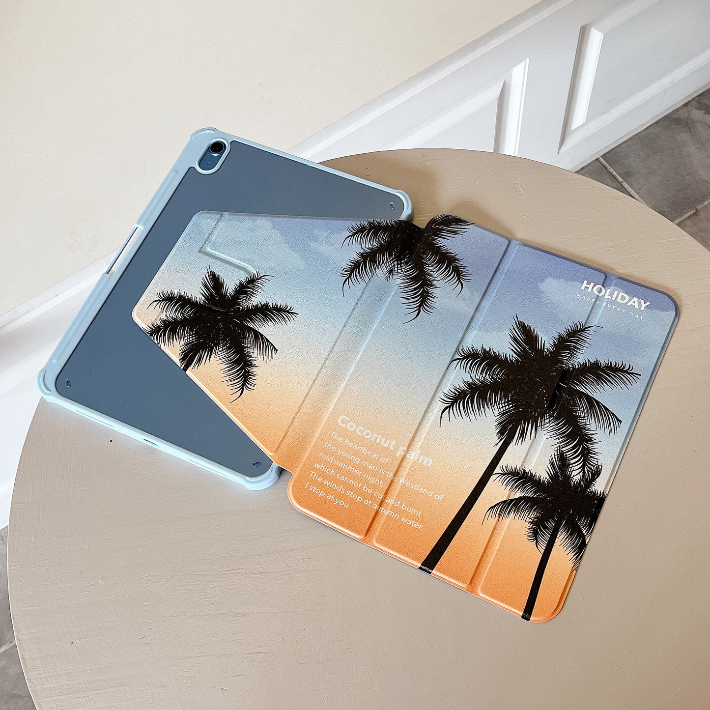 For iPad 10.9 (2022) Rotating Trifold Stand Tablet Case PU Leather Pattern Smart Cover with Auto Wake / Sleep