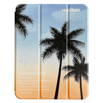 For iPad 10.9 (2022) Rotating Trifold Stand Tablet Case PU Leather Pattern Smart Cover with Auto Wake / Sleep
