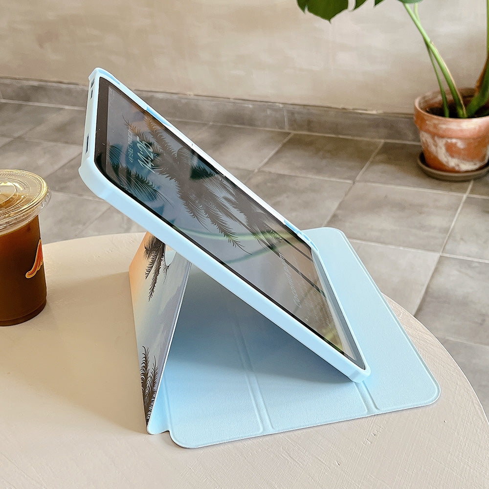 For iPad 10.9 (2022) Rotating Trifold Stand Tablet Case PU Leather Pattern Smart Cover with Auto Wake / Sleep