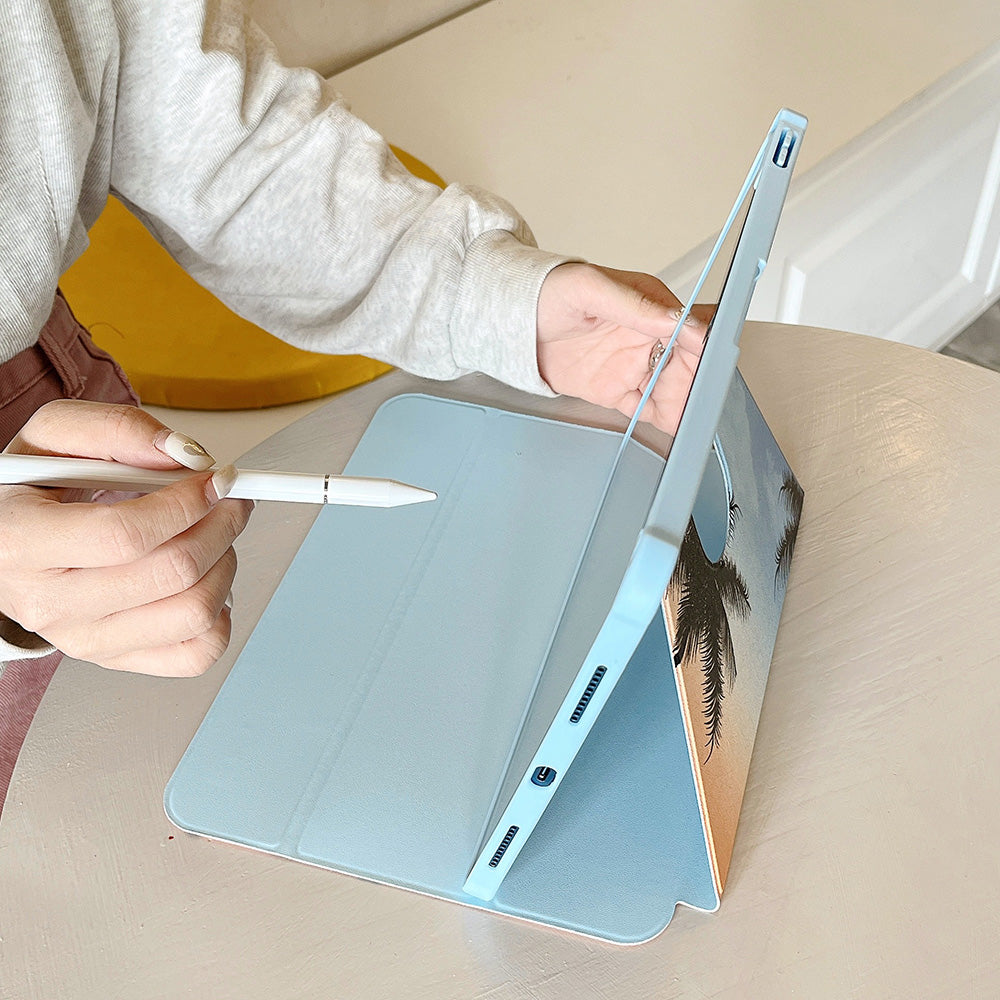 For iPad 10.9 (2022) Rotating Trifold Stand Tablet Case PU Leather Pattern Smart Cover with Auto Wake / Sleep