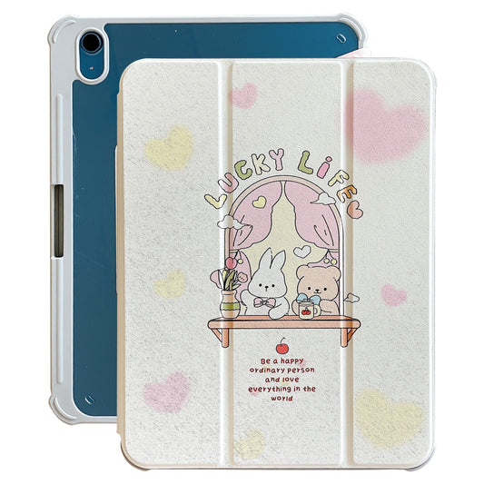 For iPad 10.9 (2022) Rotating Trifold Stand Tablet Case PU Leather Pattern Smart Cover with Auto Wake / Sleep